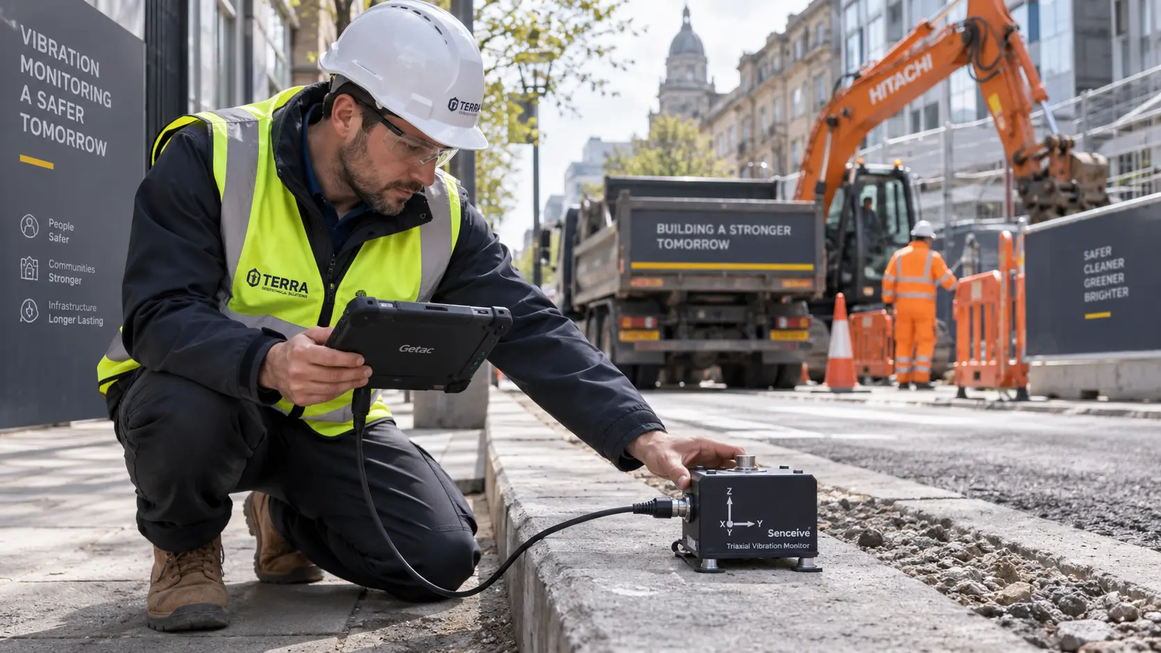 Monitoramento de vibrações em via urbana próxima a uma obra