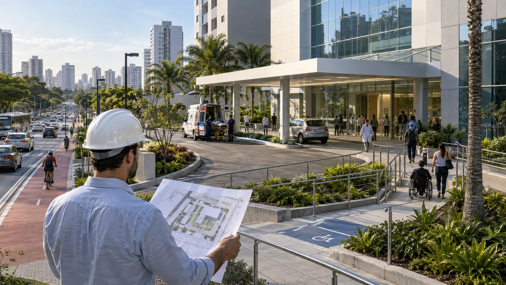 Avaliação do entorno, acessibilidade e circulação em empreendimento de saúde