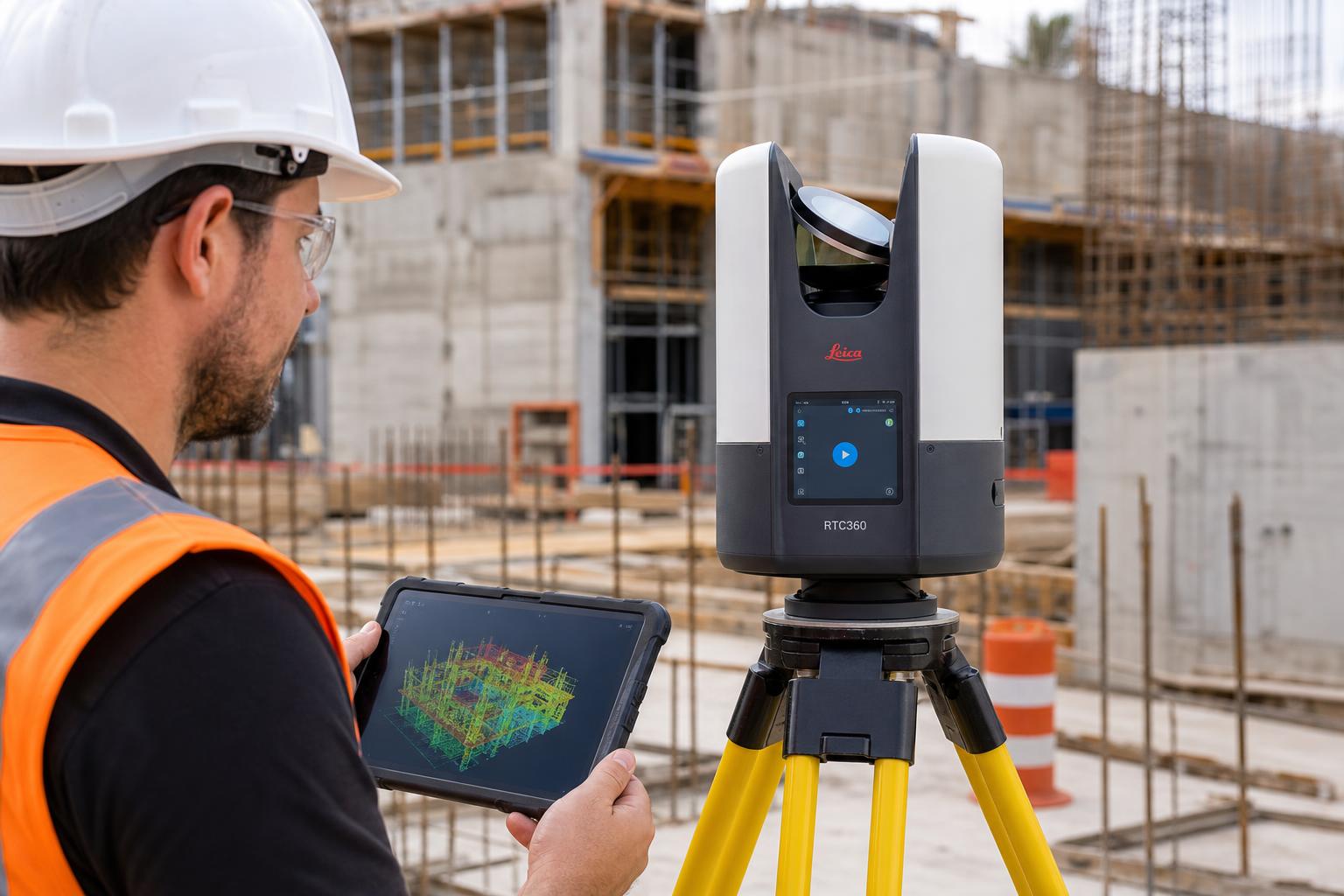 Laser scanner 3D em operação para levantamento As Built de instalação industrial