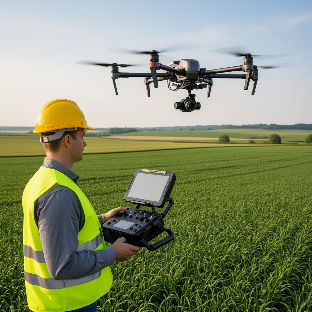 Operação de levantamento aéreo com drone em área com cobertura vegetal